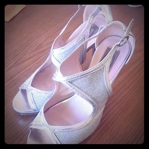 Silver high heels